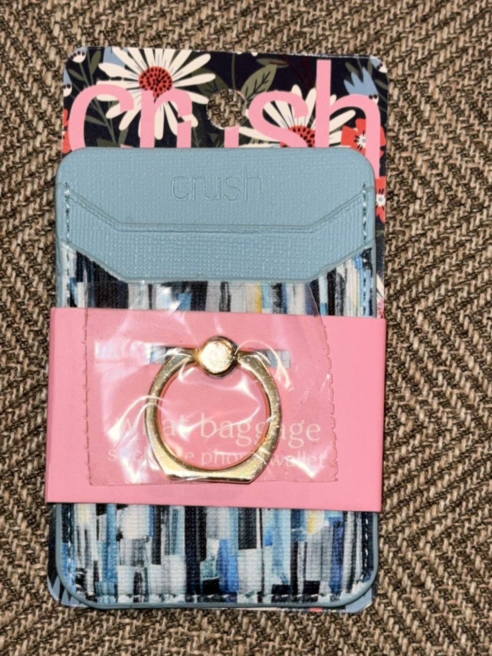 NWT CRUSH PHONE RING WALLET FOR MOBILE PHONES IN BLUE